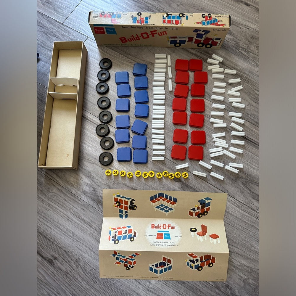 Vintage 1965 Tupperware Tupper Toys Build-O-Fun Car Vehicles Wheels